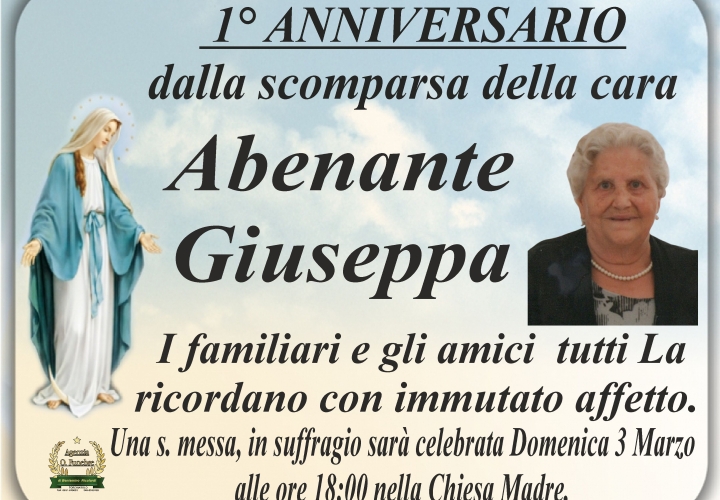 1° Anniversario Abenante Giuseppa